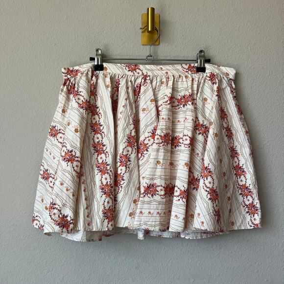 Free People Gaia Floral Printed Mini Bubble Skirt Size L - Picture 2 of 6
